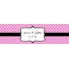 100 Pink Pattern Monogram Wedding Water Bottle Labels Engagement Party 8"x2"