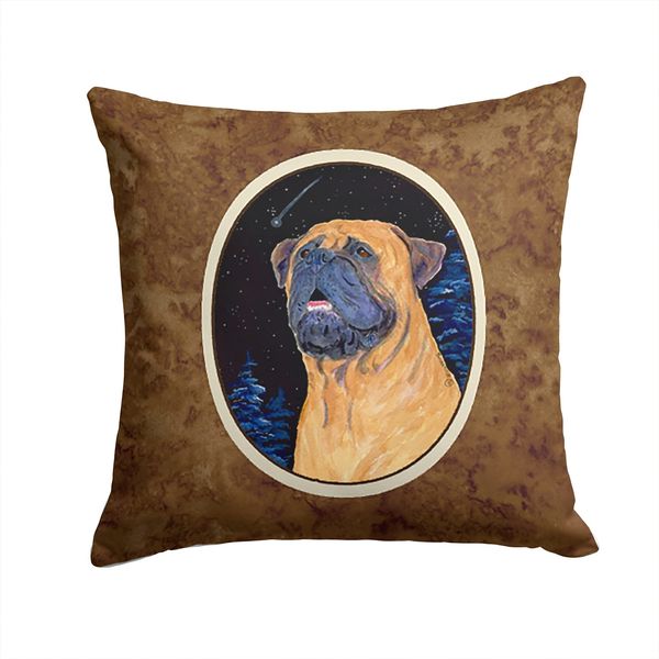 Caroline's Treasures SS8672PW1414 Bullmastiff Fabric Decorative Pillow Machine Washable, Indoor Outdoor Decorative Pillow for Couch, Bed or Patio, 14Hx14W