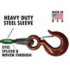 3/8" x 35' Steel Core Wire Rope Winch Line Wrecker Cable Eye Hook Latch Tow Pull