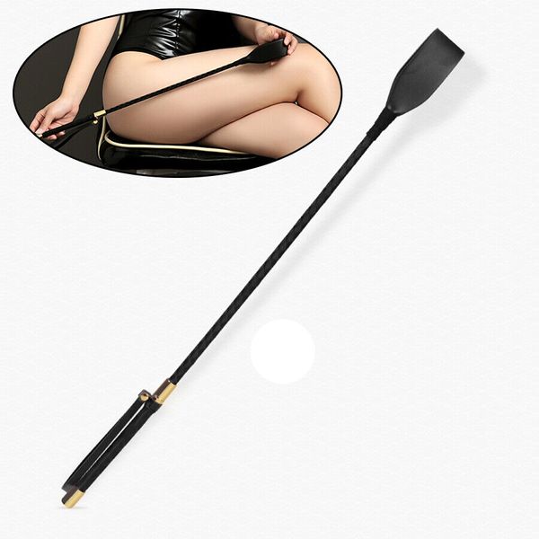 PU Leather 54cm Long Horse Riding Crop Whip Flogger Sex Whip Restaints Women Men