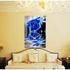 Cross stitch, blue rose, flower, C0012