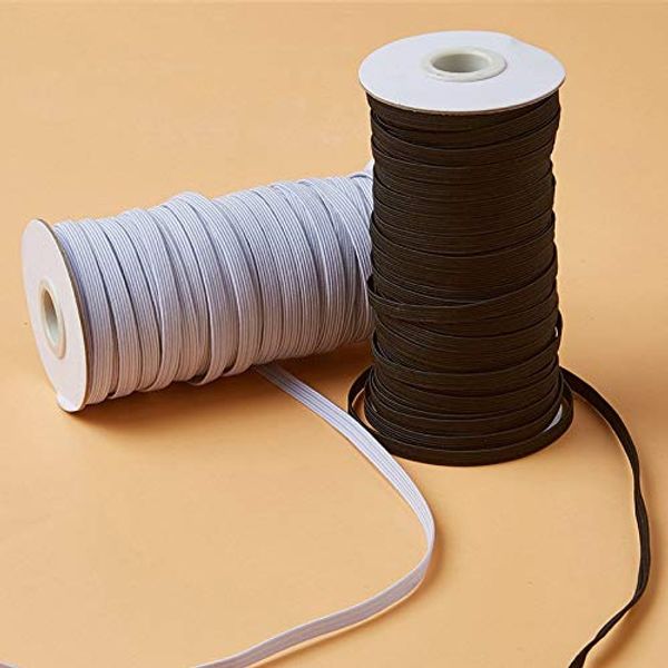 Elastic Haberdashery Trimmings Full Roll 8 Sizes (White, 0.5cm)