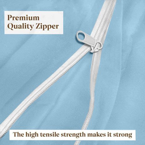 1 PC Zipper Fitted Sheet Only, Brushed Premium Quality Bottom Sheet 16 inch Extra Deep Pocket, Fitted Sheet Only, Soft Microfiber Fitted Sheet -Shrinkage and Fade Resistant (Full,Light Blue)