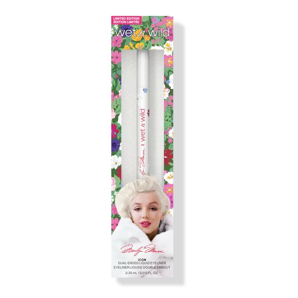 Wet n Wild Marilyn Monroe Icon Beautifying Liquid Eyeliner, Eyeliner Liquido Ultra-Pigmentato a Doppia Punta, con Punta a Pennello e Punta in Feltro per Tratti Precisi e Intensi, Nero