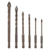 6pcs Four Edged Serrated Eccentric Drill, New Four-Flute Sawtooth Eccentric Drill Bit 4 Edge Eccentric Drill Bit Multifunction High-Strength Eccentric Twist Drill Bit