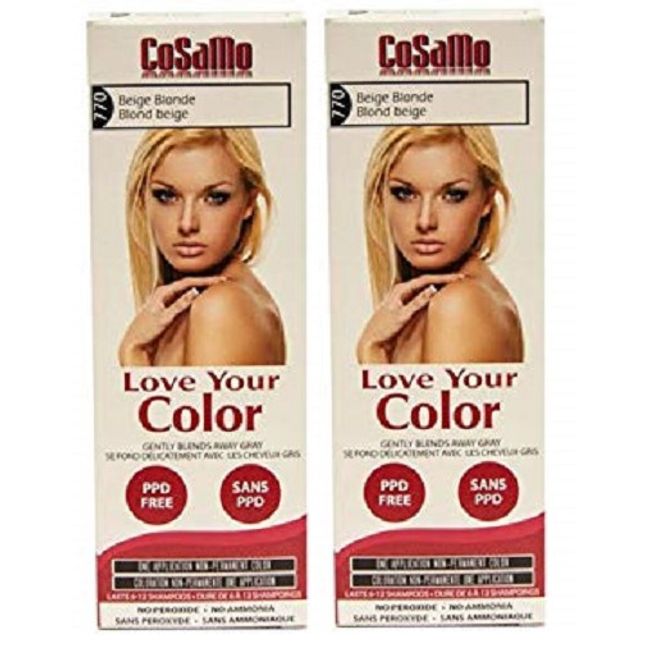 CoSaMo Hair Color #770 Biege Blonde - Compares to Clairol Loving Care (2 Pack)