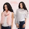 Basic Sense Small Dragonfly Silver Foil Print Scarf, Peach Pink
