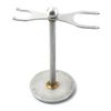 Luxury Razor and Brush Stand, The Admiral by VIKINGS BLADE, Ancient Viking Look with Heavy Distressed Stainless Steel & Brass, Extra Wide Openings, Fits Most Razors and Brushes
