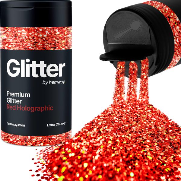 Glitter Shaker Rosso Olografico Viso Nail Art Tumbler Natale Festival Accessori Extra Chunky Craft Resin Cosmetico 115g/4.1oz