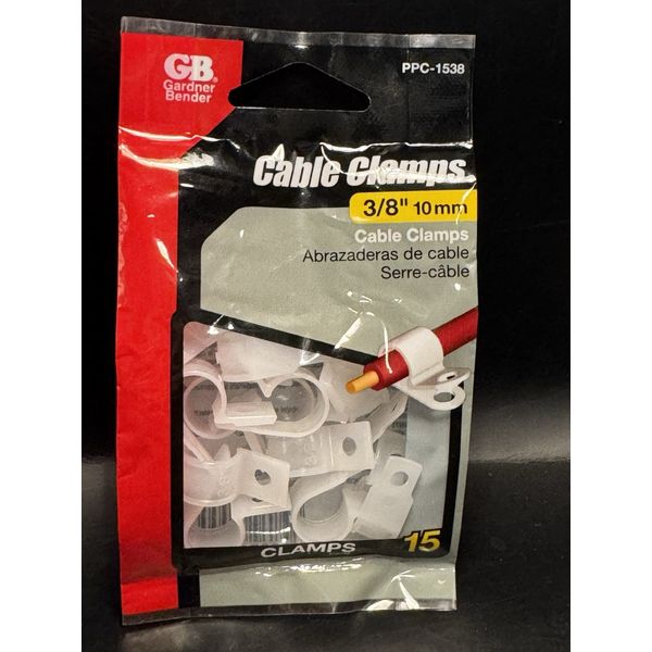 Gardner Bender 3/8 in. Plastic 1-Hole Cable Clamps (15-Pack), White