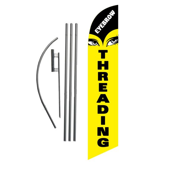 Eye Threading 15' Feather Banner Swooper Flag Kit with pole+spike
