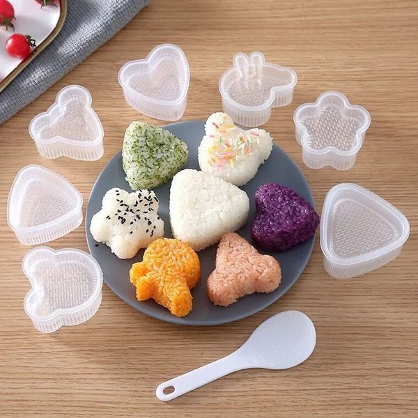 GDOKKNY 8Pcs Cute Cartoon Sushi Making Kit,Onigiri Rice Ball Maker Mold DIY Sushi Molds,Rice Ball Mould Shaker Sushi Maker Tool,DIY Sushi Roller for Home Kitchen