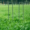 Garden Pegs Steel Stakes Securing Lawn Staples U Shaped Ground Peg Nail Pins for Weed Control Membrane Weed Landscape Fabric Artificial Grass Matting Netting Fleece 6'' 40 Pack
