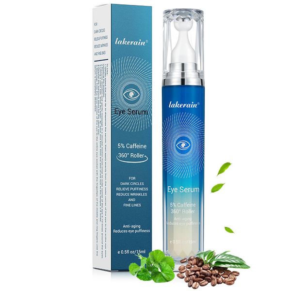 5% Caffeine Eye Serum,Caffeine Eye Cream with Massage Roller Ball,Under Eye Cream for Dark Circles,Puffiness,Under Eye Bags,Moisturizing Cream Eye Bags Fine Lines Wrinkle Treatment for Women and Men