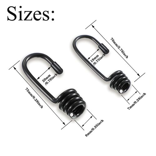 YehVeh 12 Pack Bungee Cords Hooks Replacement 1/4 Inch and 3/8 Inch Plastic-Coated Bungee Shock Cord Hooks Spiral Teminal Ends for Bungee Cords with Hooks Heavy Duty Bungee Straps Elastic Rope String