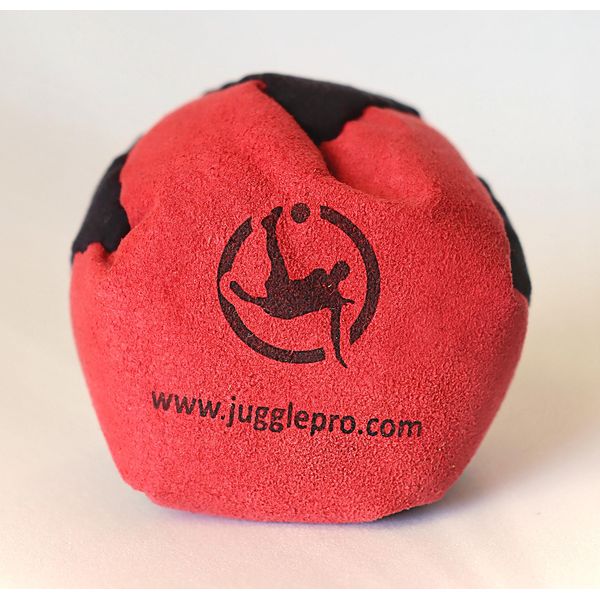 Juggle Pro Hacky Sack Footbag mit 2 Paneelen – Modell RED Turtle – FUSSJONGLIEREN - Hergestellt aus Ultra Wildleder (Amara) Kunststoffgewebe, Gefüllt mit EPS-Kunststoffpaletten, Handgenäht