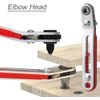 Bestgle 2pcs Mini Ratchet Wrench Set, 1/4" Drive Socket High Torque Offset Reversible Small Ratcheting Offset Screwdriver Tool - Flat Head & Elbow Head