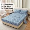 Blue Paisley Printed Bed Sheets Full Size, Floral Sheet Set Full, Brushed Mic...
