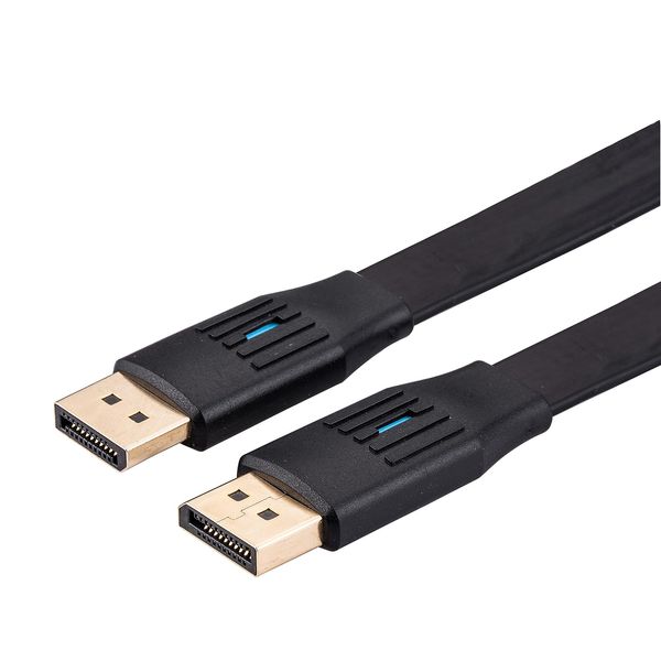 VALUE Flat DisplayPort Cable, v1.4, DP ST - ST, Black, 3 m