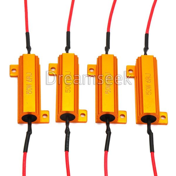 4X 50W 6ohm LOAD RESISTOR FIX LED LIGHT BULB ERROR FAST HYPER FLASH TURN SIGNAL