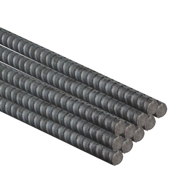 Just The Job Supplies 6mm ø Reinforcing Steel Bar for Concrete - Rebar Reinforcement - x1m 1000mm - High Tensile Ribbed Metal Rod (10), Black