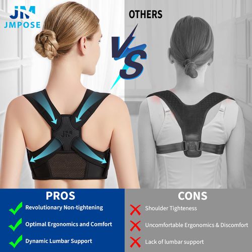 JMPOSE Posture Corrector for Back Support: Adjustable Shoulder Posture Brace for Men and Women (Small/Medium)