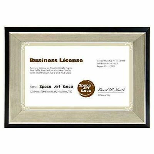 5.5x8.5 Business License Certificate Frame Easel Stand Desk/Table Top Display