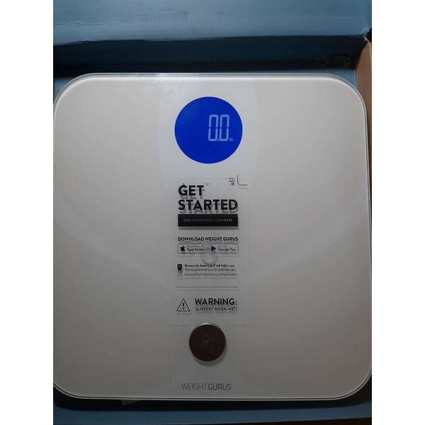 Bluetooth Body Composition Bathroom Scale - White - Weight Gurus - Open Box