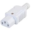 CONNECTOR, C13 REWIREABLE STRAIGHT WHITE