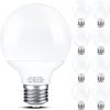 8-Pack G25 Non-dimmable LED Vanity Light Bulbs, 60W Equivalent, 2700K Warm White