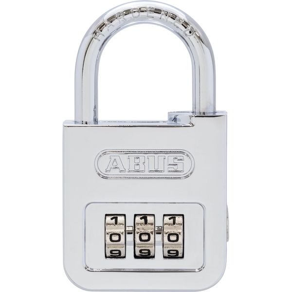 ABUS combination Padlock 160/40 - code Padlock in high-gloss chrome look - with individually adjustable combination code - ABUS security level 5 - Silver