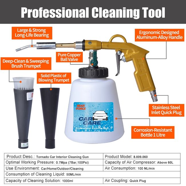 Tornador Air Gun Blow Out Tool Car Dry Cleaning Gun With Industrial Bearing  High Quality Car Detailing Tool Spray Cleaner