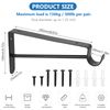Heavy Duty Wall Mounted Closet Shelf & Rod Brackets - 4 Pcs, Black