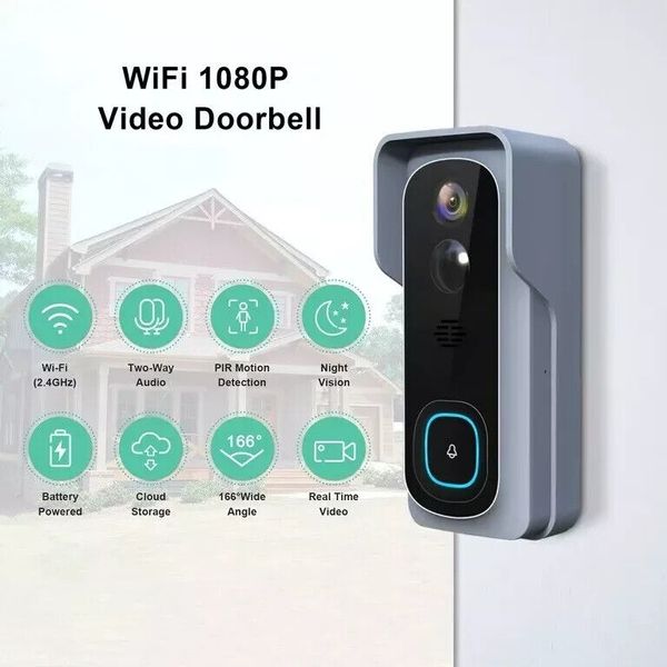 Video Doorbell 1080P WiFi HD Security Camera Wireless DoorBell Camera With Chime