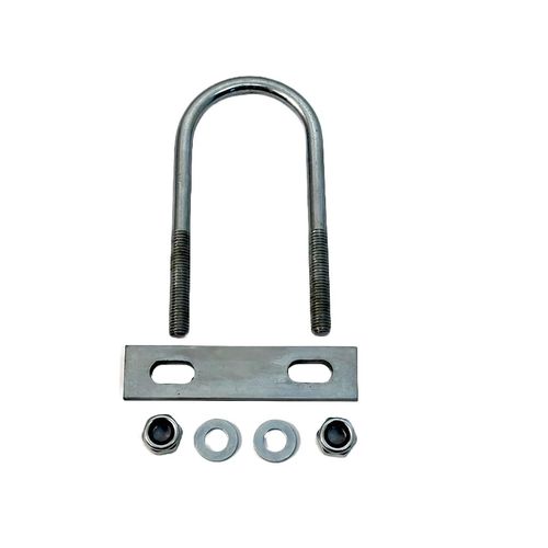 U Bolt Round M10 55mm Inner Width x 150mm Length with Back plate, Hex Nuts and Washers (1)