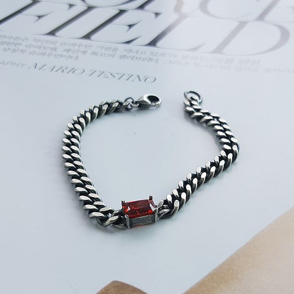 925 silver birthstone garnet cubic yiwu bracelet women men chain silver bracelet