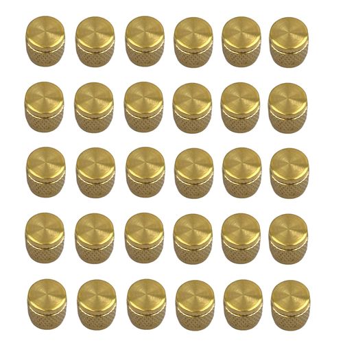 30 Pcs Schrader Core Caps, 1/4" HVAC Locking Caps Brass Fittings Cap with Neoprene O Ring Seal for Home Industrial Manufacturing