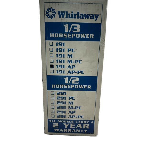 Whirlaway 1/3Hp Garbage Disposal Continuous Feed 191 AP New