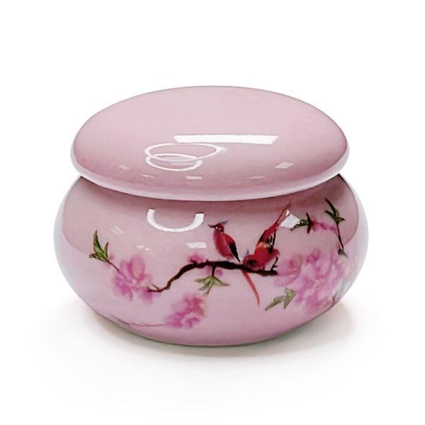 Porcelain Dappen Dish with Lid for Acrylic Liquid Powder Ceramic Cup Nail Liquid Bowl (YSHJB008) (Pink)