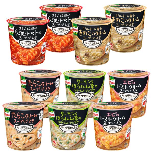 Knorr Soup DELI 5 Variety, Set of 10, Tomato, Mushrooms, Salmon and Spinach, Cod Roe, Shrimp Tomato Cream, Ajinomoto Soup Pasta, Assorted