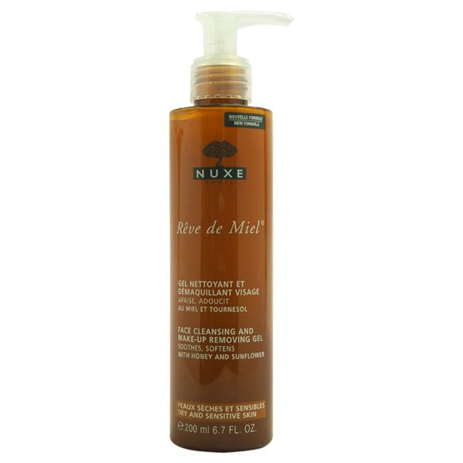 NUXE Rêve de Miel Facial Cleanser & Makeup Removing Gel - Soothing Softening Cleanser with Honey & Sunflower - 6.7 fl.oz