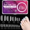 AIMEILI Soft Gel Full Cover Toe Nail Tips, 550PCS Clear Gel Nail Tips False Nail Artificial for Nail Extension, Acrylic False Press on Nails with Case for Nail Art Salon and Home DIY, 11 Sizes 007