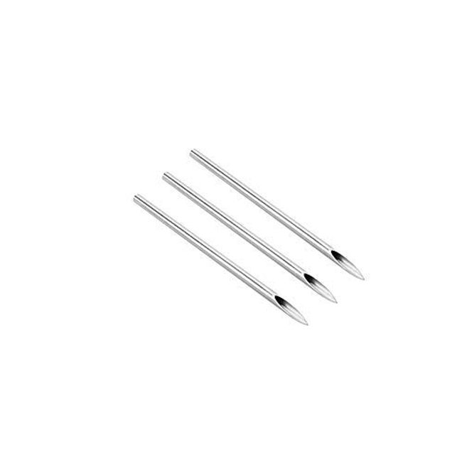 Luxe Modz 50PCS Body Piercing Needles 8G Disposable Sterile Stainless Steel Straight 2" Sealed Piercing Needles for Ear Nose Navel Belly Nipple Tongue Lip Smiley Piercing