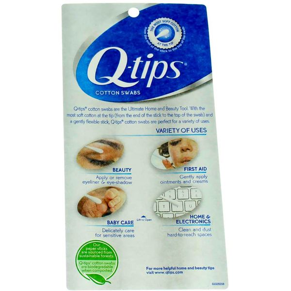 Q-Tips Cotton Swabs 375 Count (6 Pack)