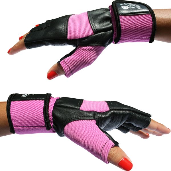 Nordic Lifting Weight Lifting Gloves With 12" Wrist Support For Gym Workout, CrossFit, Weightlifting, Fitness & Cross Training - The Best For Men & Women (Pink, S) - 1 Year Warranty