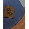 Djinns Men's peak business check high fitted trucker cap, blue
