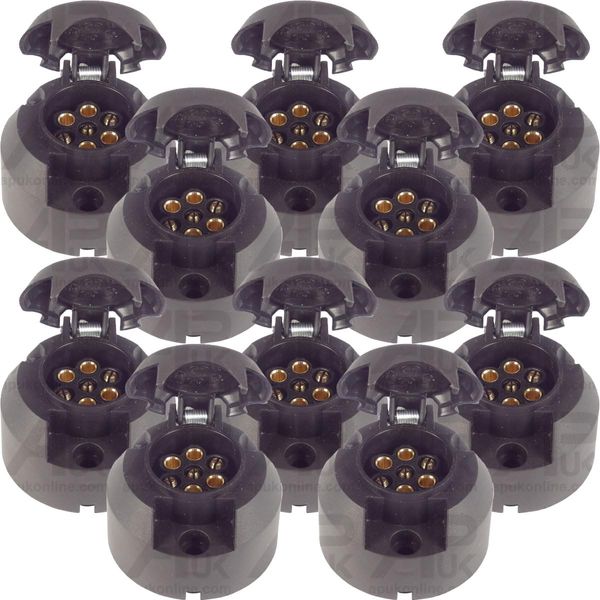 10x Trailer 7 Pin Socket Female Replacement for JCB John Deere Case IH David Brown Tractor