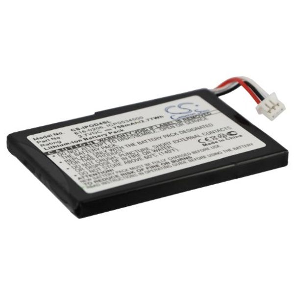 Rechargeable battery compatible with Apple IPOD4SL 750mAh Li-Ion