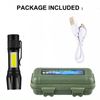 LED 3 Modes Mini Flashlight USB Rechargeable Tactical Torch Zoom Zoomable Lamp
