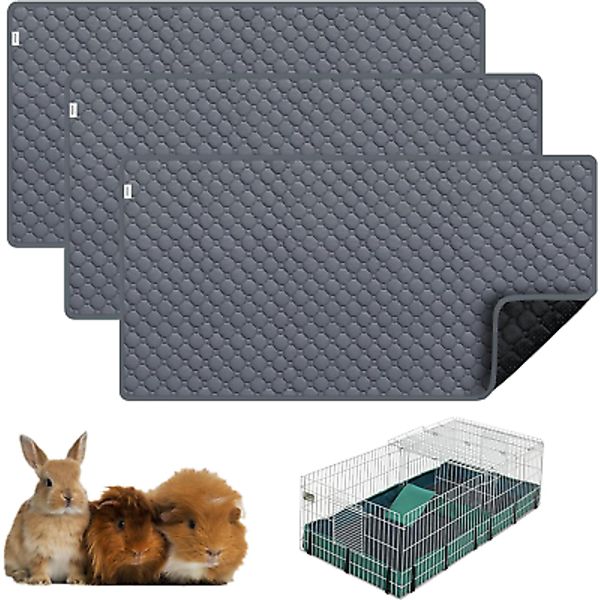 Guinea Pig Cage Liners,Washable Guinea Pig Bedding for Midwest Cage 3Pack47"X24"